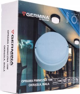 Germina Oprawa piwniczna LED, 15 W, 1250 lm, 4000 K, IP54, okrągła, biała, GERMINA 7