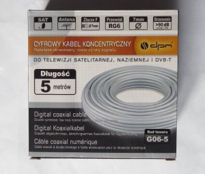 Kabel DPM Kabel koncentryczny RG6, 1 mm CCA, 5 m, karton 1