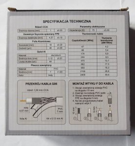Kabel DPM Kabel koncentryczny RG6, 1 mm CCA, 5 m, karton 2