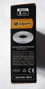 Kabel DPM Kabel koncentryczny RG6, 1 mm CCA, 5 m, karton 3