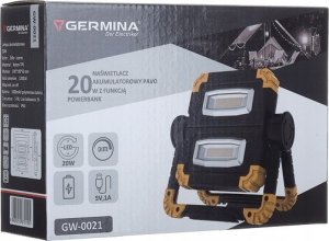 Germina Lampa robocza LED ładowalna z powerbank, 20 W, 1200 lm, 6000 K, IP44, Pavo, GERMINA 2