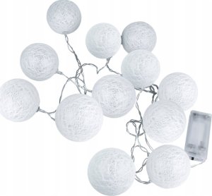 DPM Girlanda LED, 12 x cotton balls, białe,  2 x AA, 1,5 m 1