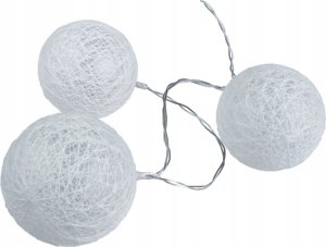DPM Girlanda LED, 12 x cotton balls, białe,  2 x AA, 1,5 m 2