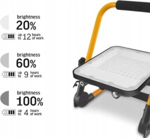 Naświetlacz Germina Naświetlacz LED ładowalny, 100 W, 2500 lm, 6500 K, IP65, Herkules, GERMINA 3