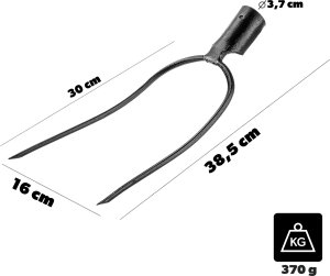 Kadax Widły 2-Zębne Gospodarcze Ogrodowe Do Siana Obornika Stalowe Bez Trzonka 2