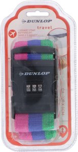 Dunlop UNIWERSALNY PAS ZABEZPIECZAJĄCY DO WALIZKI SPINAJĄCY NA SZYFR DUNLOP 200x5CM RÓŻ-NIEB-ZIEL 1