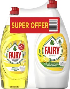 Fairy Płyn do mycia naczyń FAIRY Extra+ Cytrusy 650ml + Fairy Cytryna 900ml 1