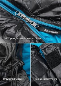 Naturehike śpiwór cw400 envelope m duck down nh18c400-d-black NATUREHIKE 4