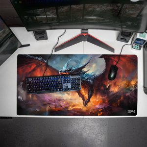 Podkładka Tilt PODKŁADKA GAMINGOWA Smoczy Gniew 100x50 TILT Wodoodporna Na biurko Prezent 4