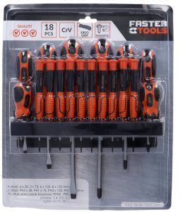 Faster Tools FASTER TOOLS Wkrętaki EXTRA zestaw - 18szt one size 1