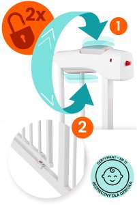 Nukido Barierka bramka zabezpieczająca biała Nukido 718000 3