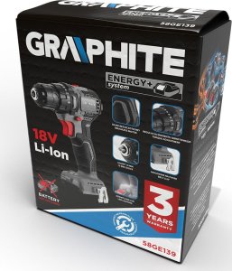 Wiertarko-wkrętarka Graphite Wiertarko-wkrętarka Graphite 58GE139 18 V + akumulator 4 Ah z ładowarką 58GE132 9