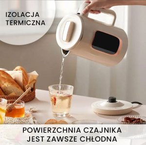 Czajnik Air Essence Elektryczny czajnik Air Essence LuminaTi Cream MAX z funkcją dechloryzacji i odkamieniania, 2200W, pojemność 1.5L 4