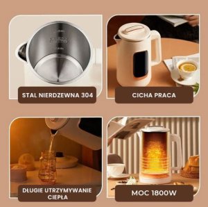 Czajnik Air Essence Elektryczny czajnik Air Essence LuminaTi Cream MAX z funkcją dechloryzacji i odkamieniania, 2200W, pojemność 1.5L 5