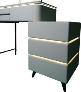 Hedo Toaletka kosmetyczna LED Marmurek/ Komplet mebli blat 80 cm Ana - kolor biały 7