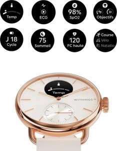 Smartwatch Withings Withings Scanwatch 2 - zegarek z funkcją EKG, pomiarem pulsu i SPO2 oraz mierzeniem aktywności fizycznej i snu (38mm, rose gold) 5