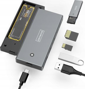 HUB USB Zenwire HUB Kieszeń Obudowa dysk SSD M2 NVME PCIE SATA Ngff USB-C TF SD Adapter M.2 10GBps Zenwire MC401 1