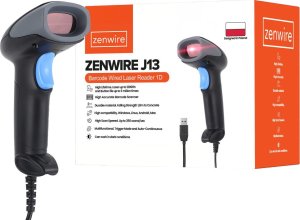 Czytnik kodów kreskowych Zenwire Czytnik Skaner Kodów Kreskowych Stacjonarny Laserowy EAN USB Przewodowy 1D J13 10