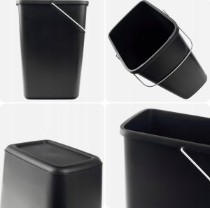 Kosz na śmieci Kadax KADAX Kosz Na Śmieci 12L Pojemnik Na Odpady Czarny Z Uchwytem Kubeł 7