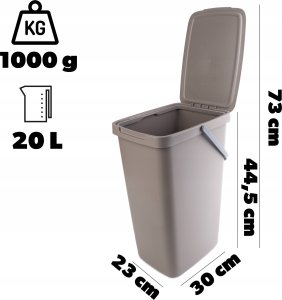 Kosz na śmieci Kadax KADAX Kosz Na Śmieci Pojemnik Na Odpady Z Pokrywą 20L Kubeł Do Segregacji 3