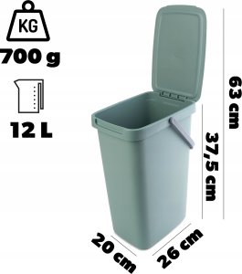 Kosz na śmieci Kadax KADAX Kosz Na Śmieci Pojemnik Na Odpady Z Pokrywą 12L Kubeł Do Segregacji 3