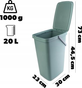 Kosz na śmieci Kadax KADAX Kosz Na Śmieci Pojemnik Na Odpady Z Pokrywą 20L Kubeł Do Segregacji 3
