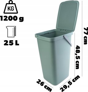 Kosz na śmieci Kadax KADAX Kosz Na Śmieci Pojemnik Na Odpady Z Pokrywą 25L Kubeł Do Segregacji 3