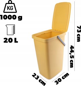 Kosz na śmieci Kadax KADAX Kosz Na Śmieci Pojemnik Na Odpady 20L Kubeł Do Segregacji Z Uchwytem 3