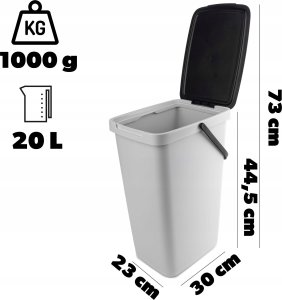 Kosz na śmieci Kadax KADAX Kosz Na Śmieci Pojemnik Na Odpady Z Pokrywą 20L Kubeł Do Segregacji 3
