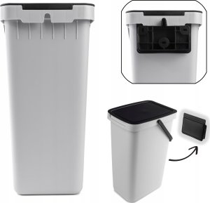 Kosz na śmieci Kadax KADAX Kosz Na Śmieci Pojemnik Na Odpady Z Pokrywą 20L Kubeł Do Segregacji 9