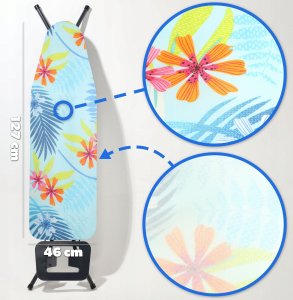 Kadax KADAX Pokrowiec Na Deskę Do Prasowania Naciągany 127x46cm Niebieskie Kwiaty 3