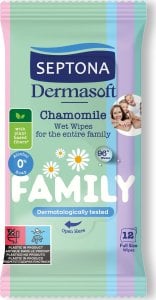 SEPTONA Chusteczki nawilżane Dermasoft Family 12 szt. 1