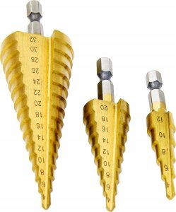 Wiertło Rosfix ZESTAW WIERTŁA STOŻKOWE STOPNIOWE DO METALU 4-32MM 4