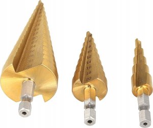 Wiertło Rosfix ZESTAW WIERTŁA STOŻKOWE STOPNIOWE DO METALU 4-32MM 5