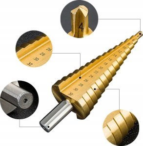 Wiertło Rosfix ZESTAW WIERTŁA STOŻKOWE STOPNIOWE DO METALU 4-32MM 6
