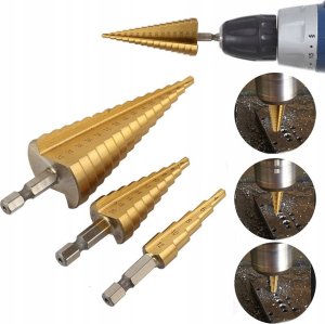 Wiertło Rosfix ZESTAW WIERTŁA STOŻKOWE STOPNIOWE DO METALU 4-32MM 8