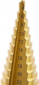 Wiertło Rosfix ZESTAW WIERTŁA STOŻKOWE STOPNIOWE DO METALU 4-32MM 9