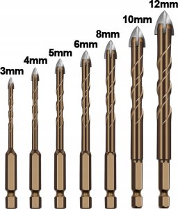 Wiertło Rosfix ZESTAW WIERTŁA DO SZKŁA PŁYTEK CERAMIKI GRESU 7SZT 6
