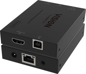 Vision VISION HDMI-uber-IP-Sender - 30 JAHRE GARANTIE - nur Sender - Empfanger muss separat erworben werden - Sendet HDMI 1:1 oder 1:n - Ubertragt USB 1.1 - Plug-and-Play - IR-Durchleitung - Maximale Auflosung HD 1920 x 1200 bei 60 Hz - HDCP-kompatibel - 3