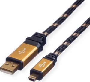 Kabel USB TRITON Kabel ROLINE GOLD USB 2.0, typ A - 5-pin Mini, 3 m 1