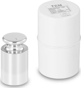 TEM Wzorzec odważnik wagowy masy do kalibracji wag nierdzewny OIML klasa F1 1 kg Wzorzec odważnik wagowy masy do kalibracji wag nierdzewny OIML klasa F1 1 kg 2