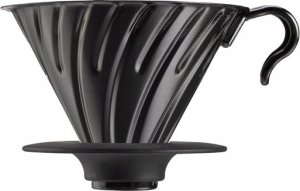 Hario Hario metalowy Drip V60-02 czarny z silikonową podstawką 2