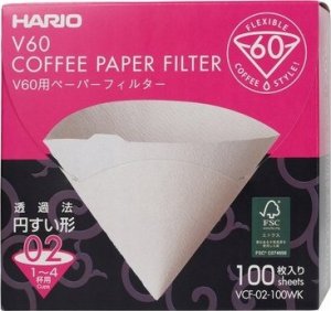 Hario Hario - Filtry papierowe białe - V60-02 - 100 Sztuk 1