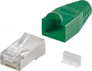 Triton Wtyk RJ45 CAT 5e STP ekranowany, z zabezpieczeniem przez zgięciem - Wersja kolorystyczna Zielony 1