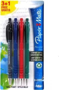 Paper Mate PAPER MATE Kugelschreiber Flexgrip Ultra RT M 3+1 S/B/R  4er Blister 4