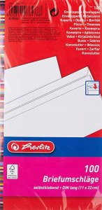 Herlitz Herlitz Briefumschlag DL selbstklebend o.Fenster  100er Pack 1