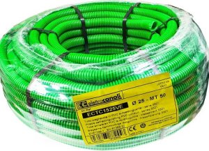 ITAline Rura karbowana zielona 750N fi25 PVC 50m 1