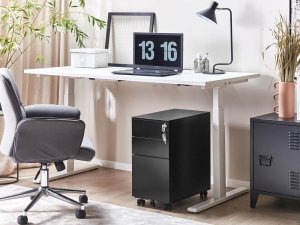 Beliani Szafka biurowa metalowa czarna BOLSENA 2