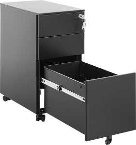 Beliani Szafka biurowa metalowa czarna BOLSENA 3