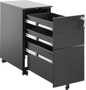 Beliani Szafka biurowa metalowa czarna BOLSENA 4